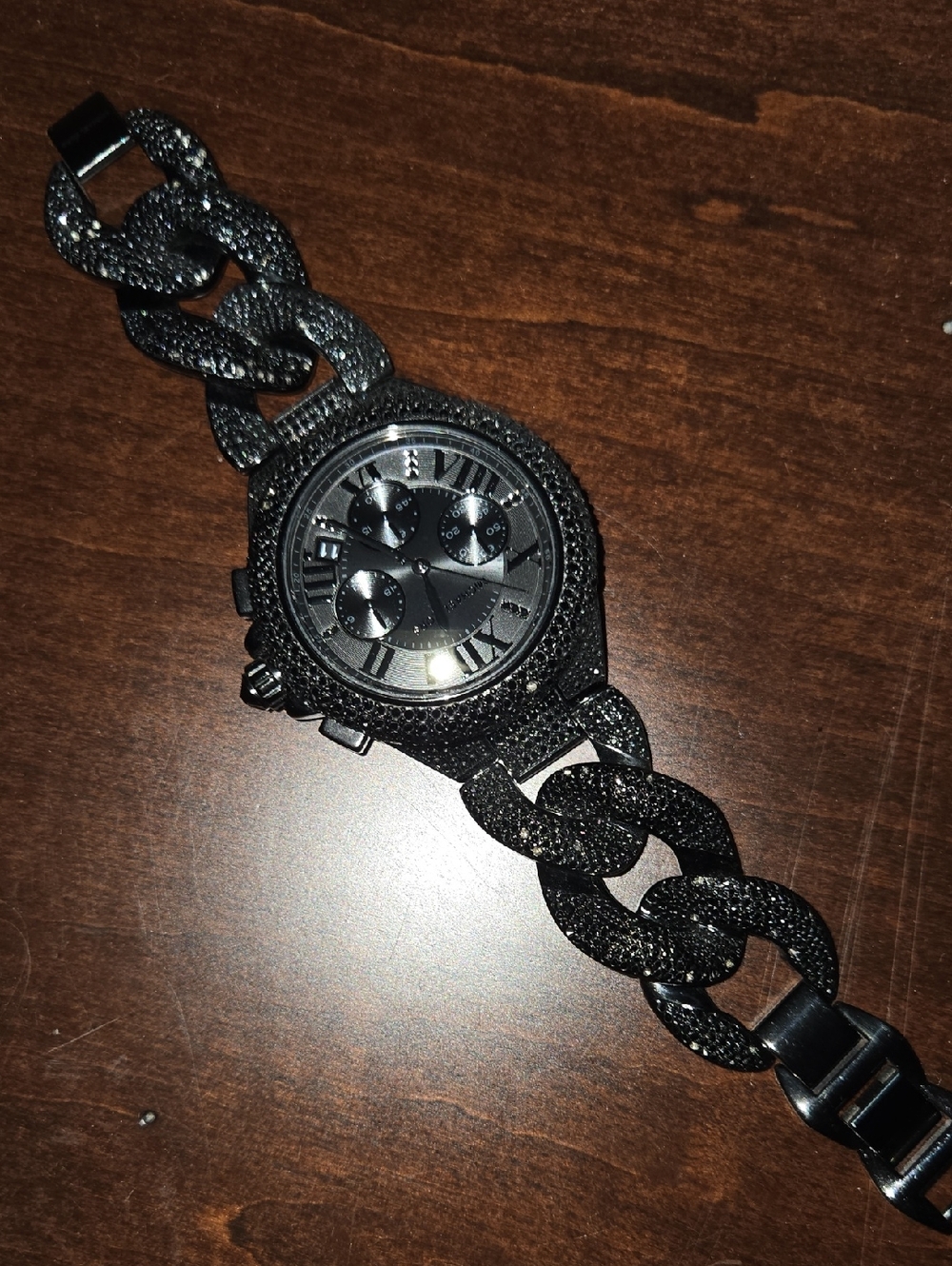 Michael Kors Black Pave Link Bracelet Watch